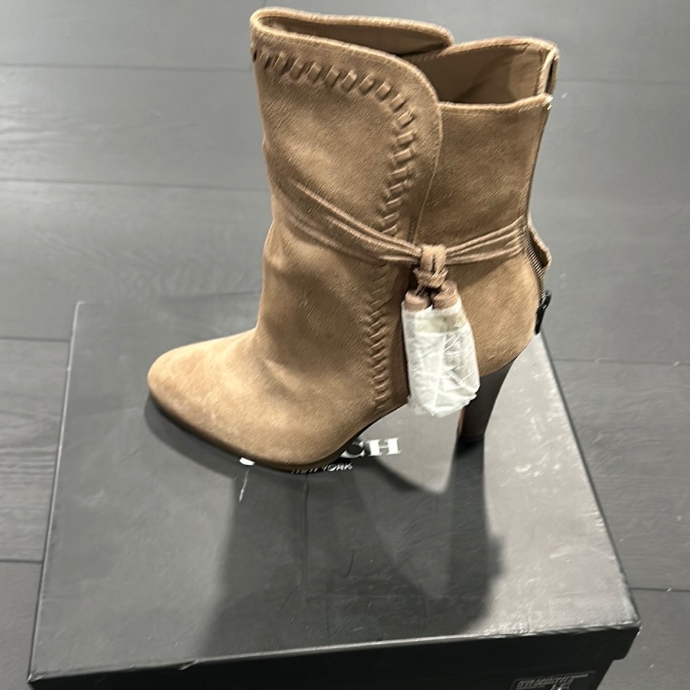 Coach Women's Tan Suede Ankle Boots